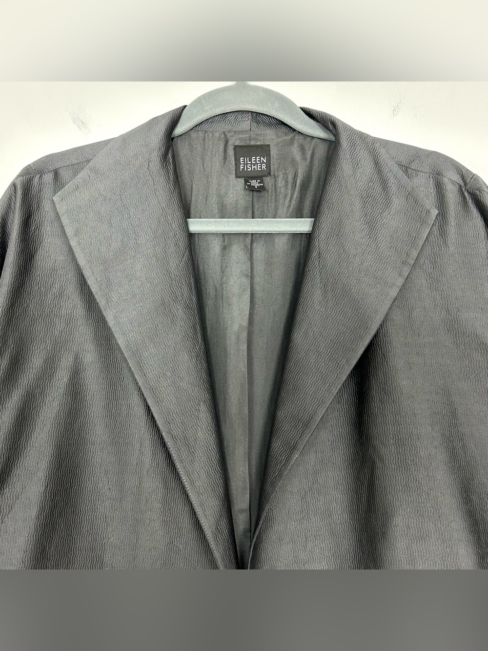 Eileen Fisher Silk Trench Jacket Women’s Size S Open Front Pockets Quiet Luxury - Picture 2 of 7